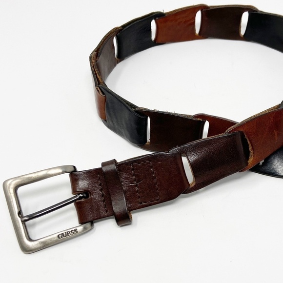 GUESS | Browns & Black Leather Belt - Picture 11 of 15